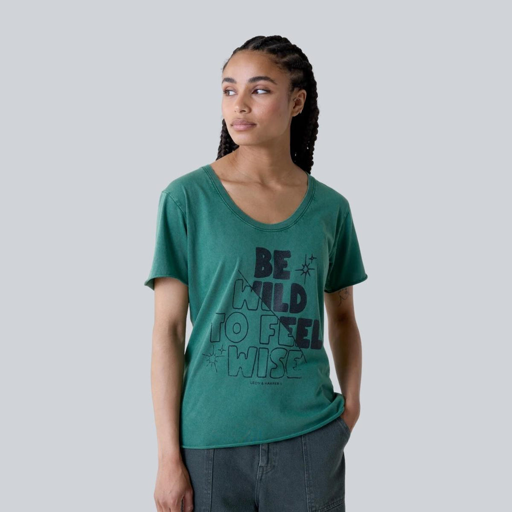 Leon and Harper Wise Tizia Green T-Shirt | Boom & Mellow