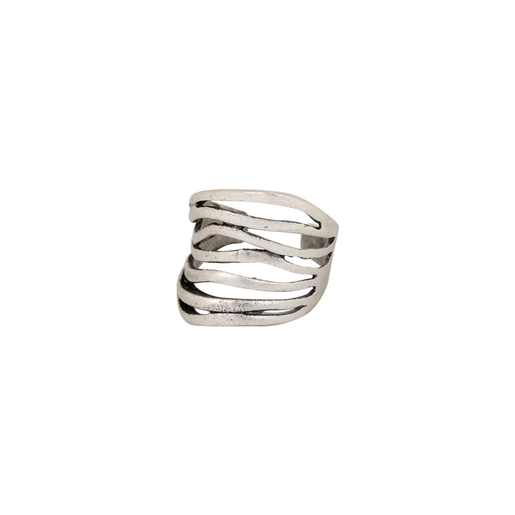 You & Eye Layered Silver Tribal Ring | Boom & Mellow