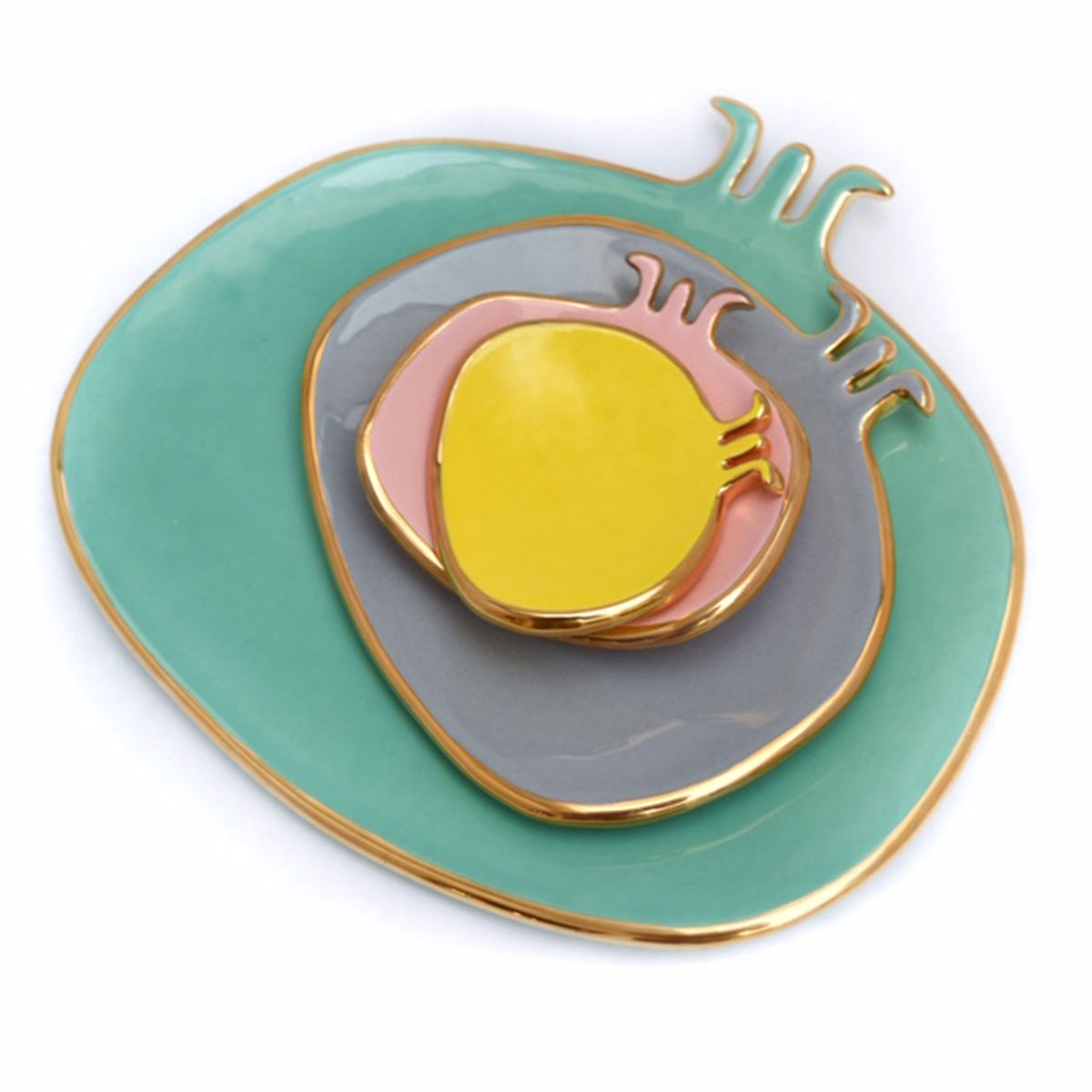 Extra small ceramic pomegranate plate