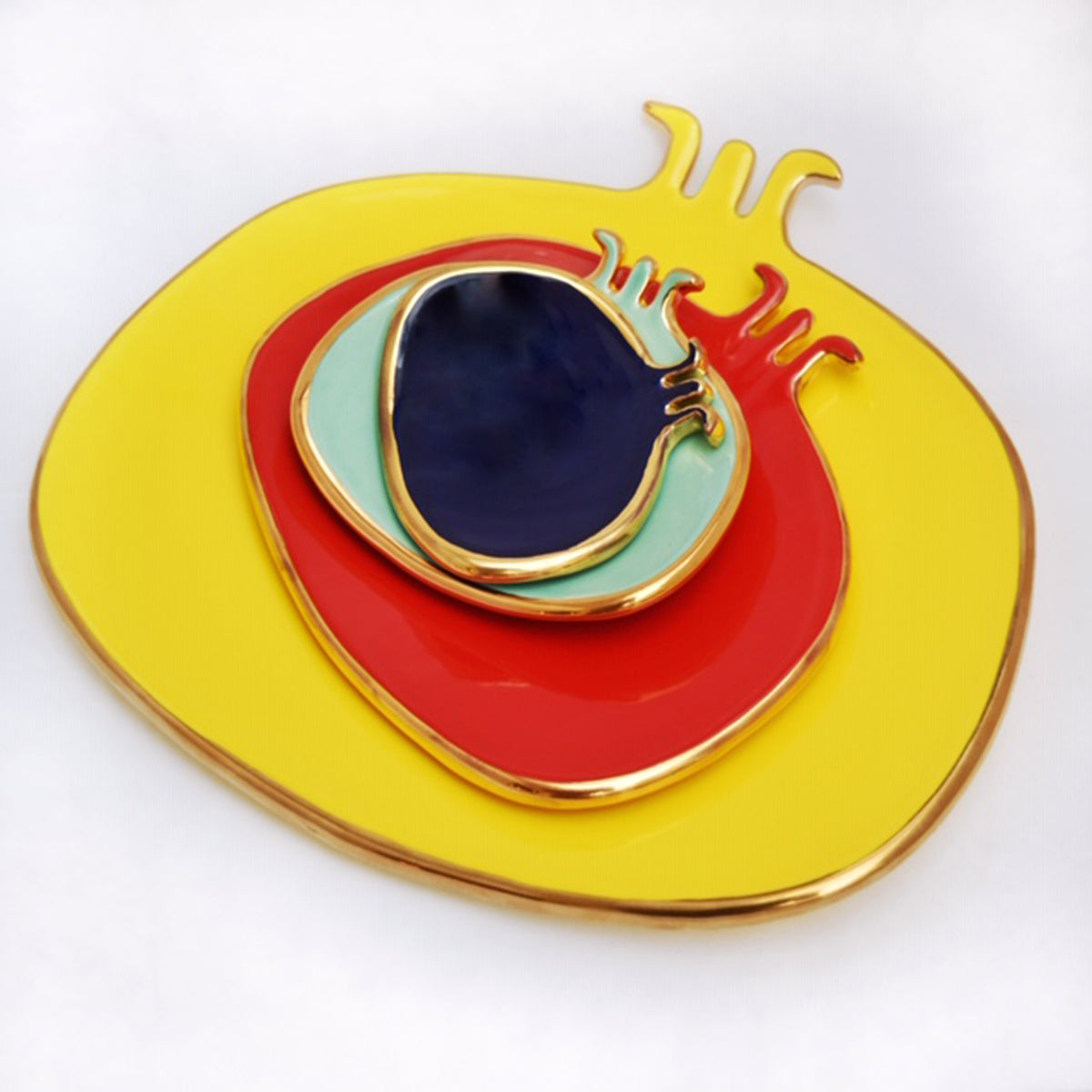 Extra small ceramic pomegranate plate