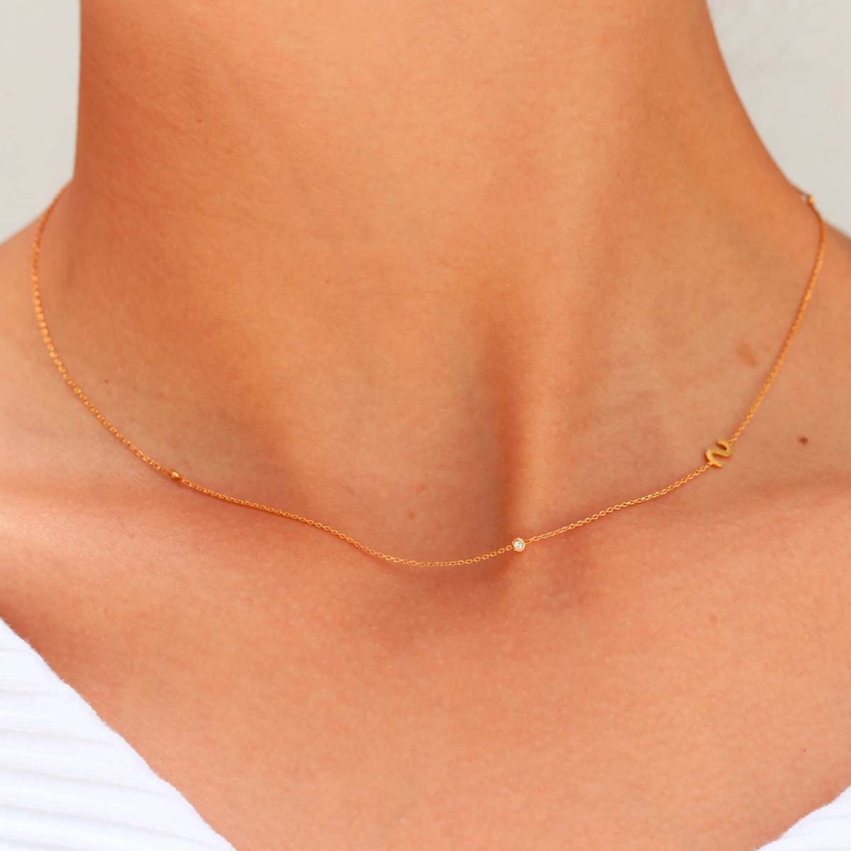 Buy Tai Sideways Initial Necklace Online for Women | Free 3-Hour Delivery in Dubai | Boom & Mellow UAE