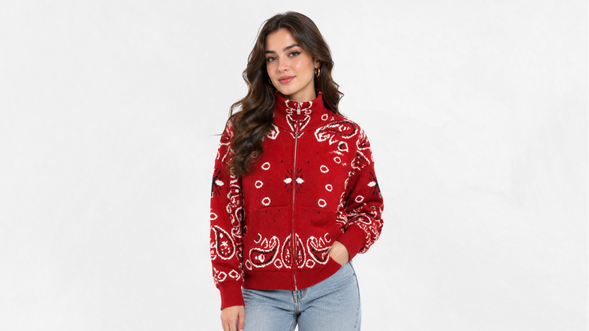 Women’s Bandana Zip Jacket at Boom & Mellow