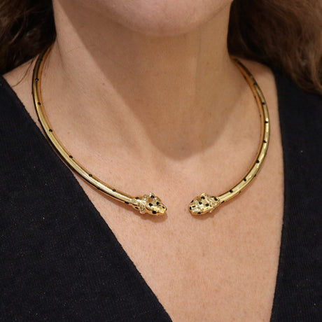 Polina Gold Panther Collar Necklace