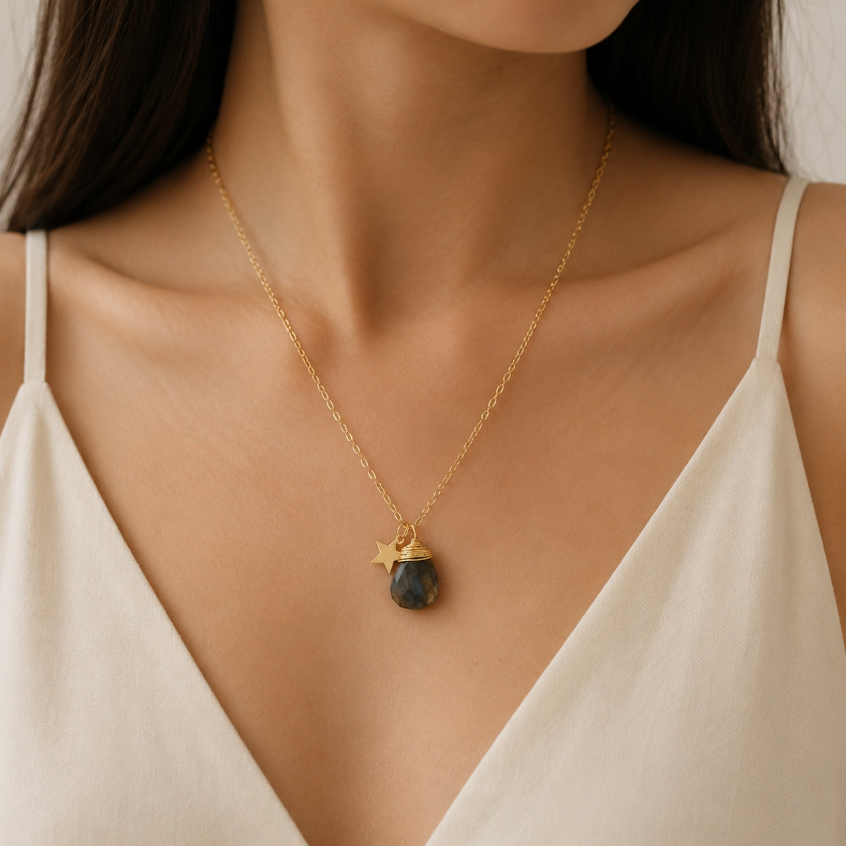 Labradorite & Star Charm Necklace