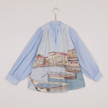 Mii La Provence Claudie Sky Blue Blouse
