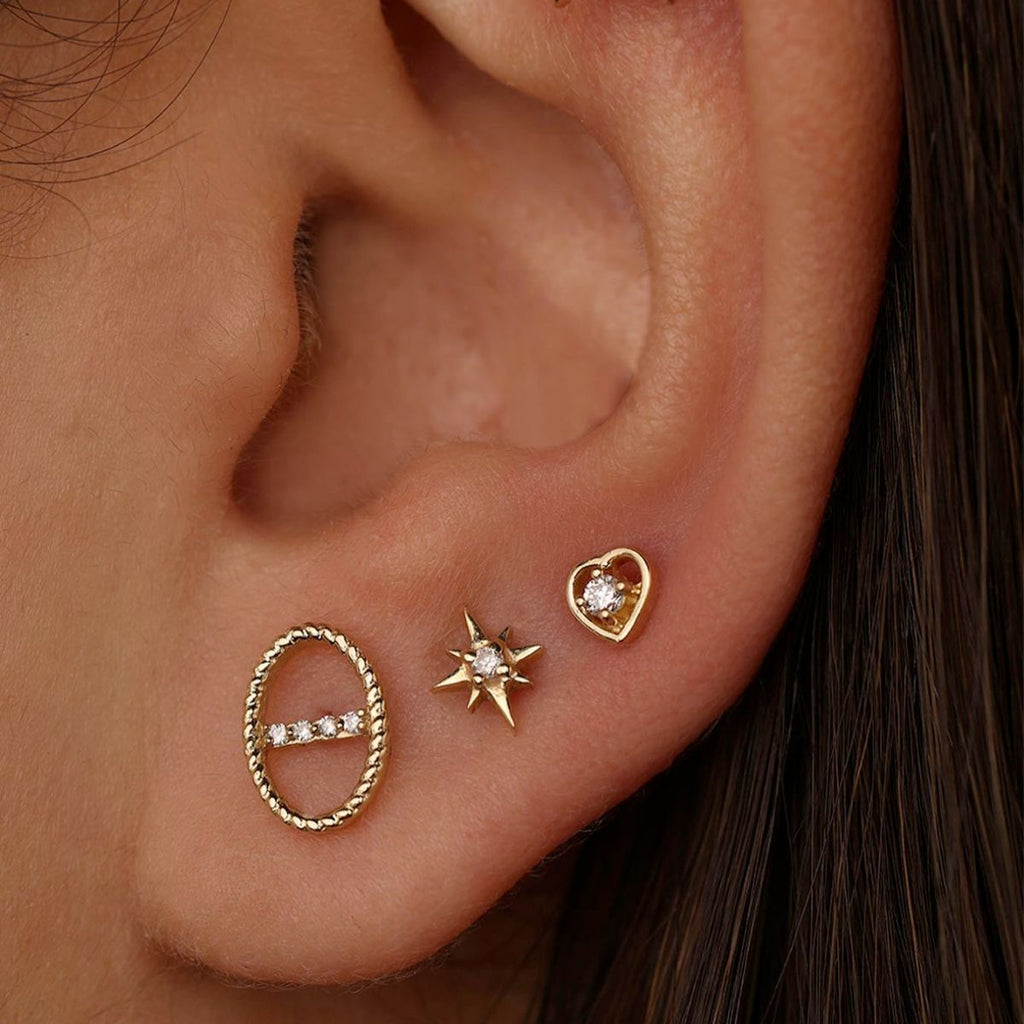 Alexa Jewelry Open Heart Solitaire Stud Earring | Boom & Mellow