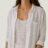 Carnelian Beaded Station Long Necklace