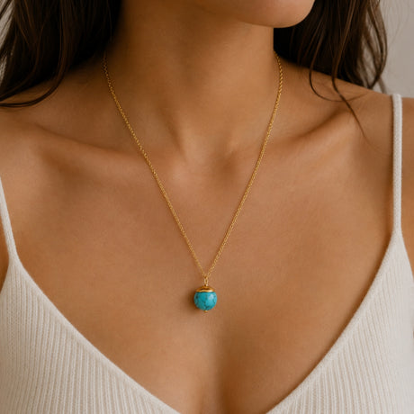 Turquoise Round Bead Necklace