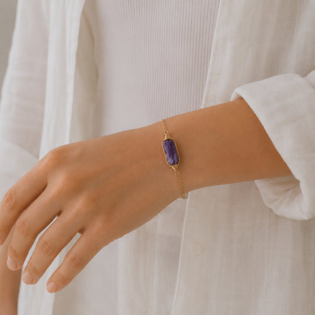 Raw Amethyst Chain Bracelet