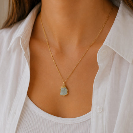 Raw Aquamarine Necklace