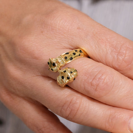 Polina Gold Double Panther Ring