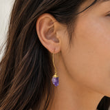 Raw Amethyst Dangle Earrings