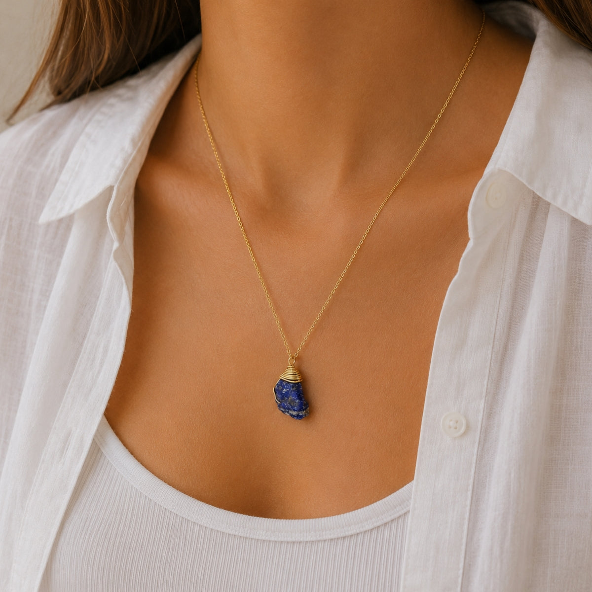 Raw Lapis Lazuli Necklace