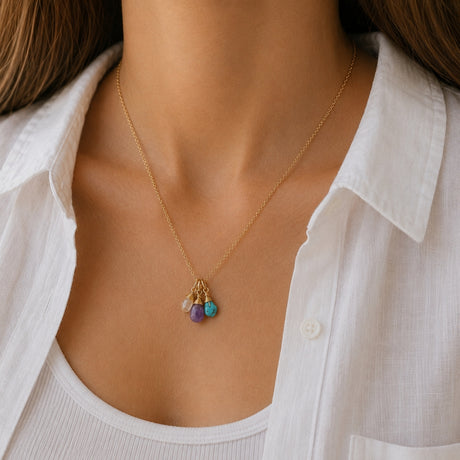 Sagittarius Zodiac Raw Trio Necklace