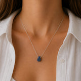 Raw Lapis Lazuli Silver Necklace