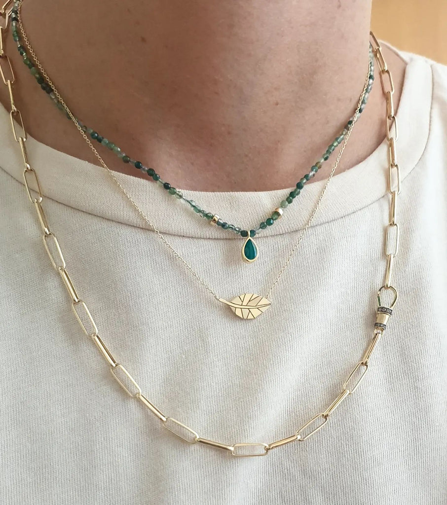 By Delcy Origami Leaf Necklace | Boom & Mellow