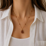 Raw Carnelian Station Necklace