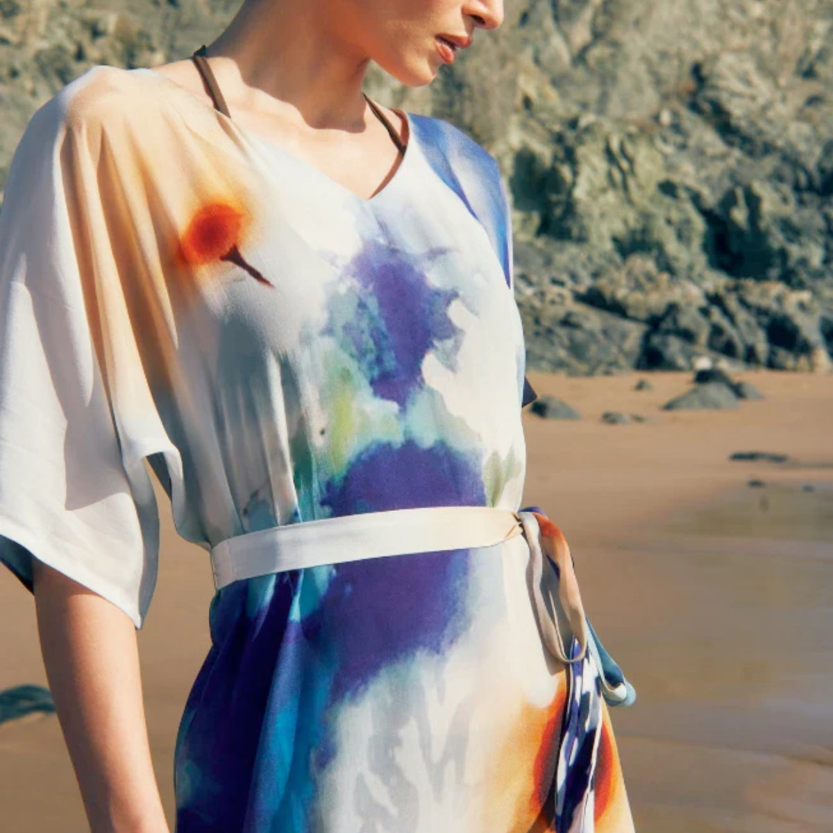 Dhara Sheth Ciel and Sand Sheer Long Kaftan
