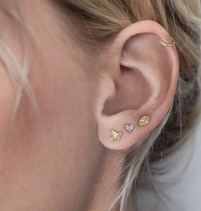By Delcy Small Pixel Heart Earring