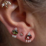Lime Green Tourmaline with Dangling Stones Earring