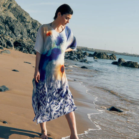 Dhara Sheth Ciel and Sand Sheer Long Kaftan