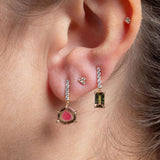 Tourmaline Slice Drop Earring