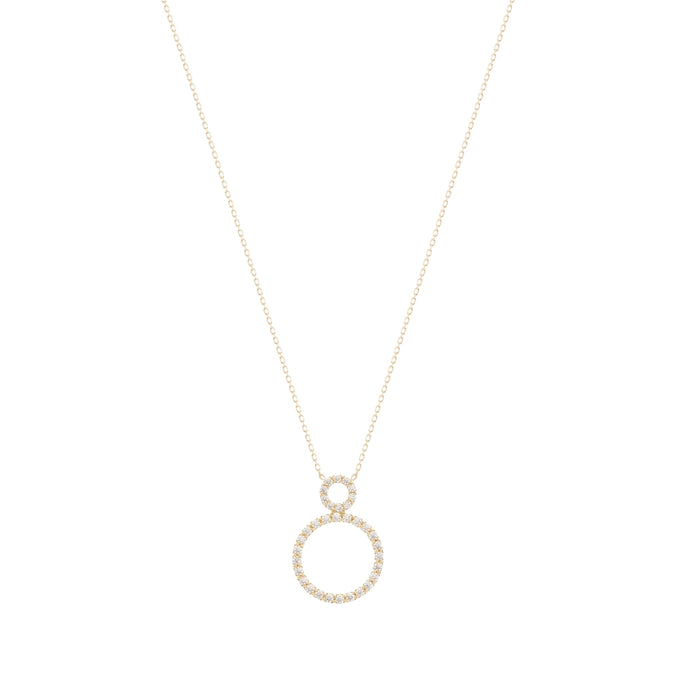 Double Pave Open Circle Necklace