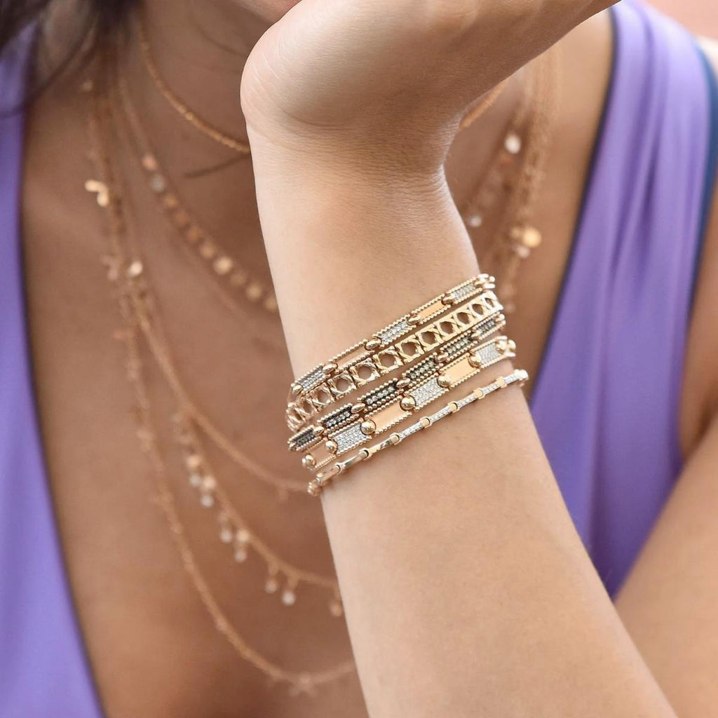 Kismet by Milka Skinny Beads Pave Bracelet | Boom & Mellow