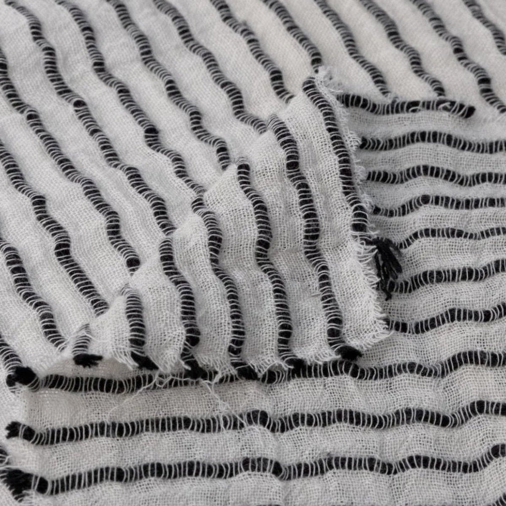 The Handloom Ava Kimono Black Stripes | Boom & Mellow