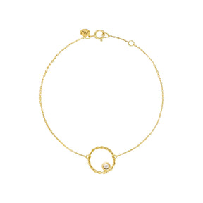 Alexa Jewelry 18k Gold Shine Your Light Bracelet with White Diamond