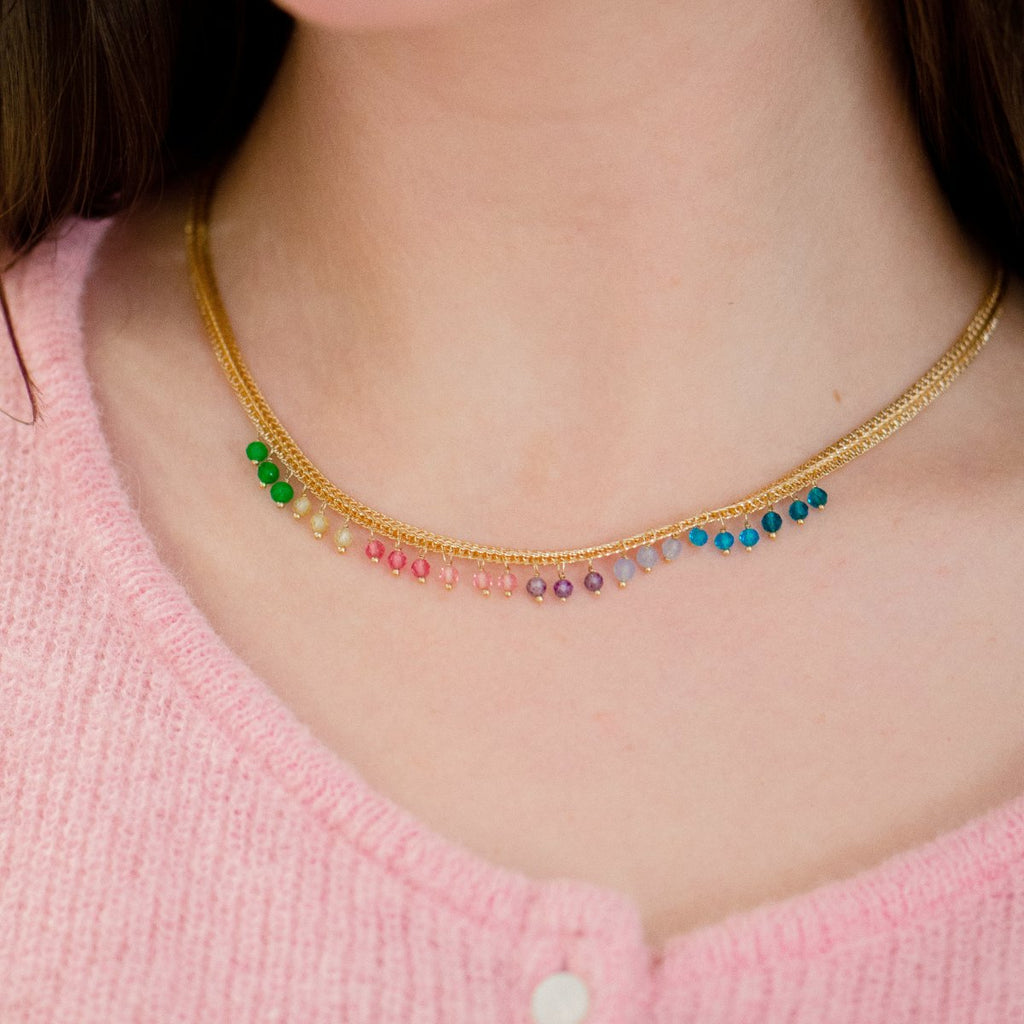 Marcia Moran Josephina Multicolor Dangling Crystals Necklace | Boom & Mellow