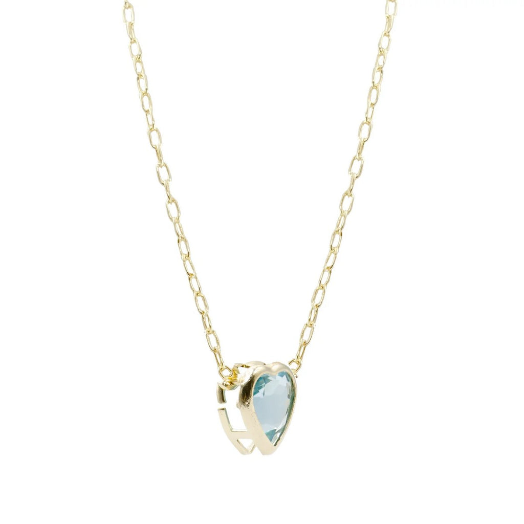Marcia Moran Ruby Heart Aqua Necklace | Boom & Mellow
