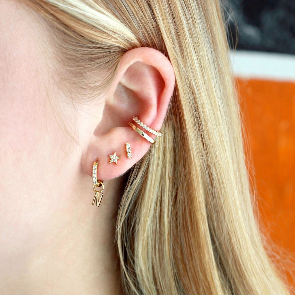 Kris Nations 18k Gold Vermeil Round Crystal Ear Cuff | Boom & Mellow
