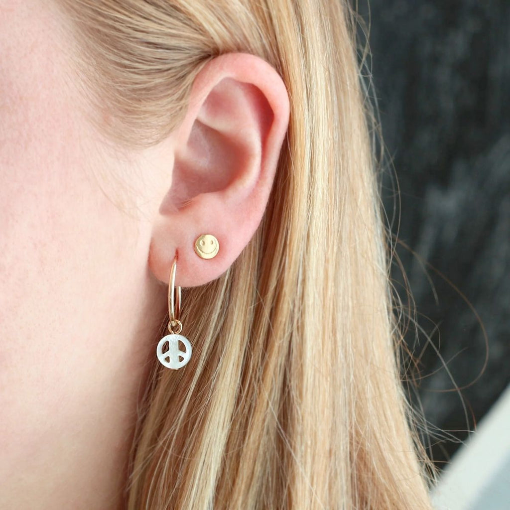 Kris Nations 18k Gold Vermeil Peace Hoop Earrings | Boom & Mellow