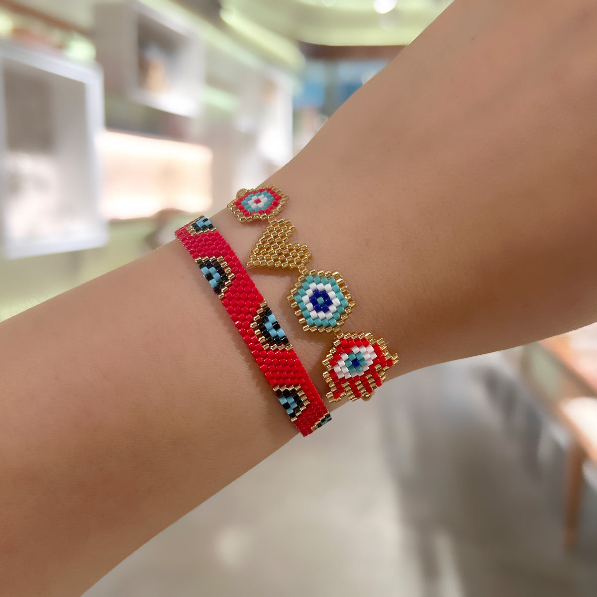 Buy You & Eye Lucky Charms Beads Bracelet Online for Women | Free 3-Hour Delivery in Dubai | Boom & Mellow UAE