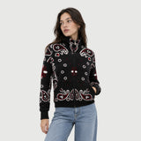 Black Bandana Zip Jacket