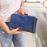 Blue & Snake Print Surf & Turf Clutch Bag