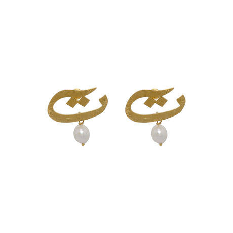 Arabic Initial Earrings