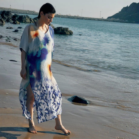 Dhara Sheth Ciel and Sand Sheer Long Kaftan