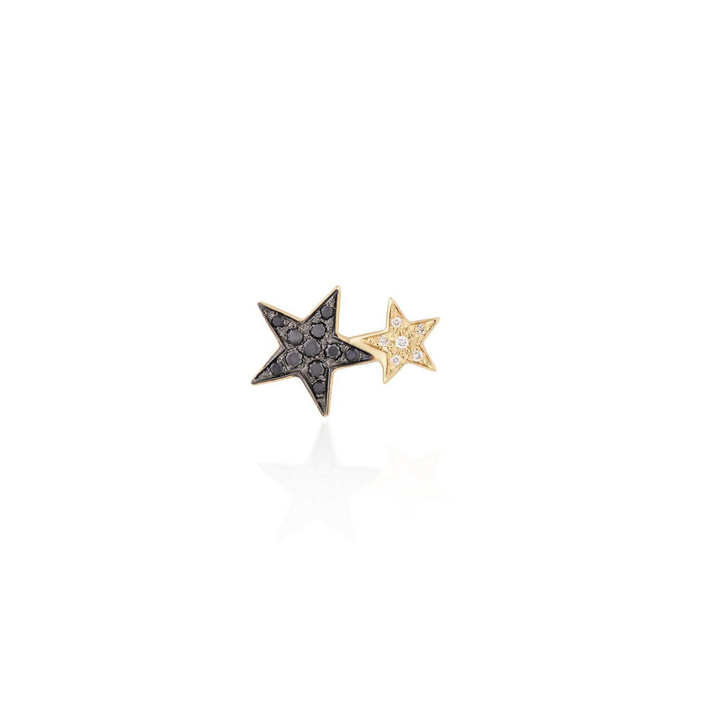 By Delcy 18k Pink Gold Double Shooting Star Earring | Boom & Mellow