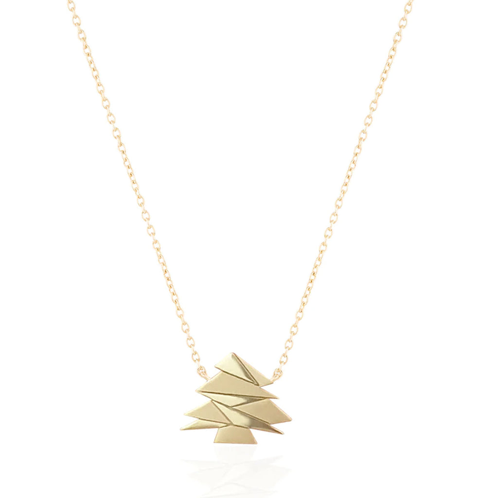 By Delcy 18k Yellow Gold Origami Cedar Necklace | Boom & Mellow
