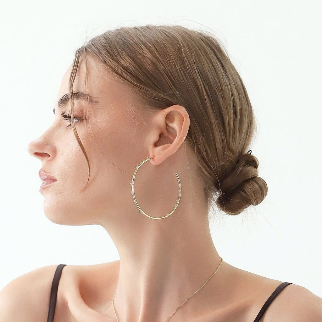 Tai Large Crystal Stations Hoop Earrings | Boom & Mellow