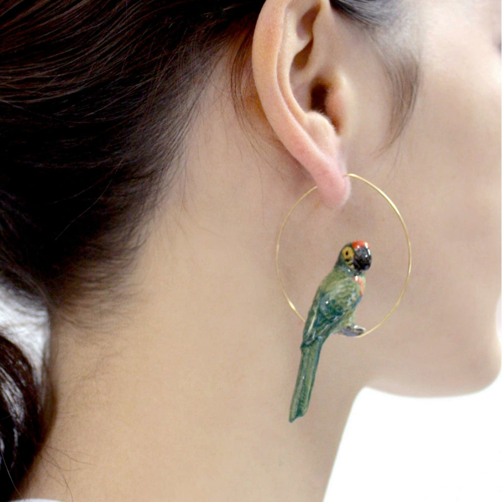 Nach Bijoux Green Parrot Earrings | Boom & Mellow