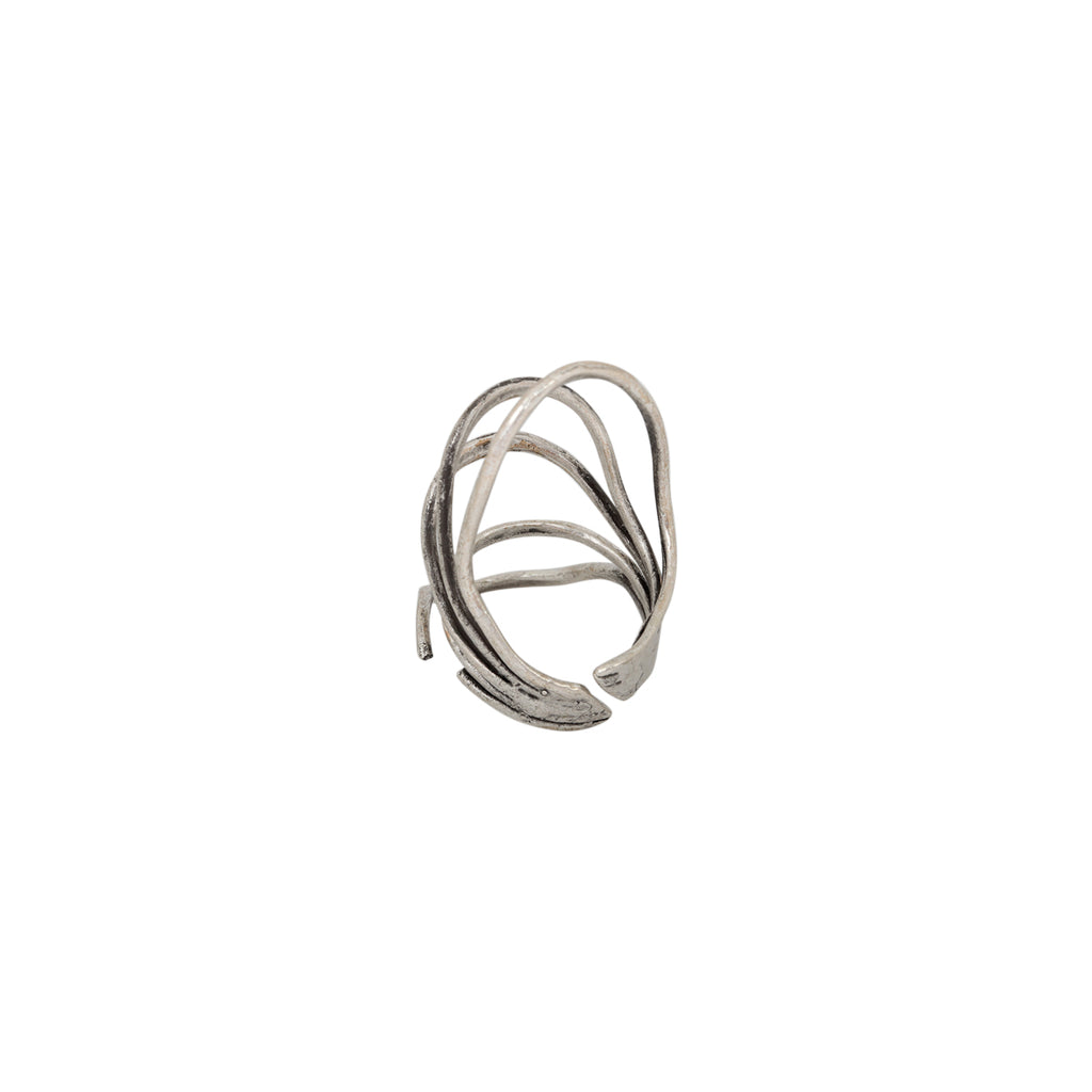 You & Eye Layered Twisted Wire Silver Tribal Ring | Boom & Mellow