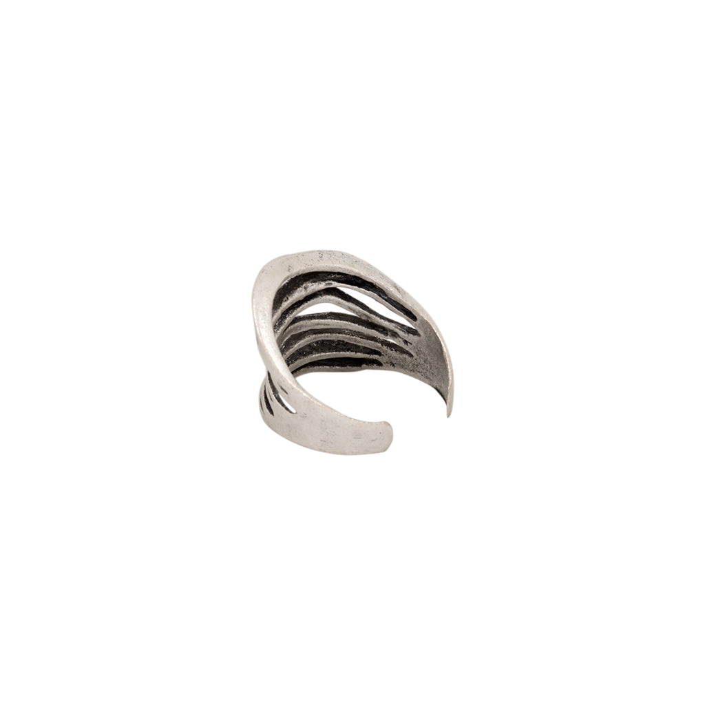 You & Eye Layered Silver Tribal Ring | Boom & Mellow