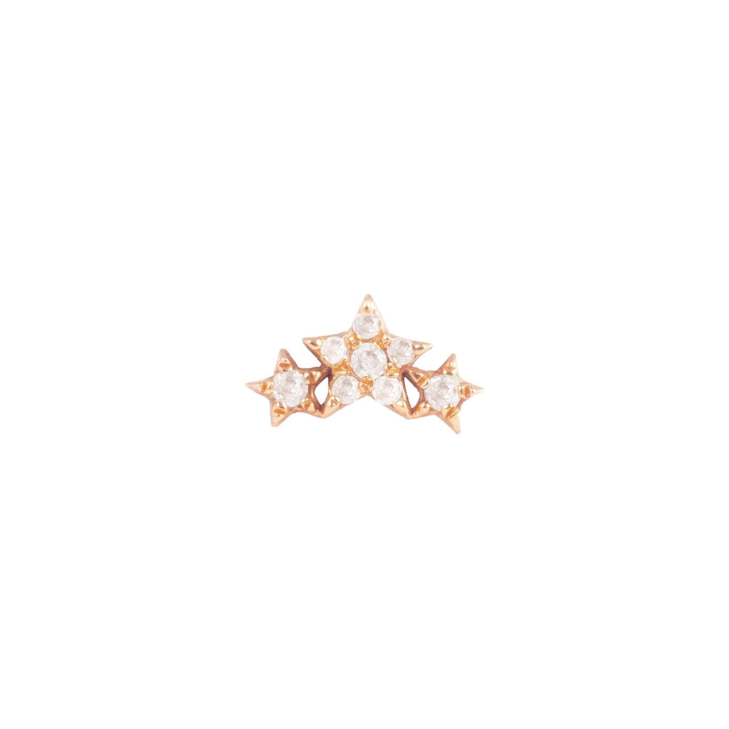 Griff 18k Gold Three Star Earring | Boom & Mellow