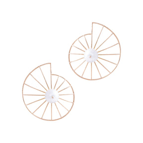 Griff 18k Gold Pearl Spiral Shell Earrings
