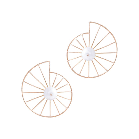 Pearl Spiral Shell Earrings