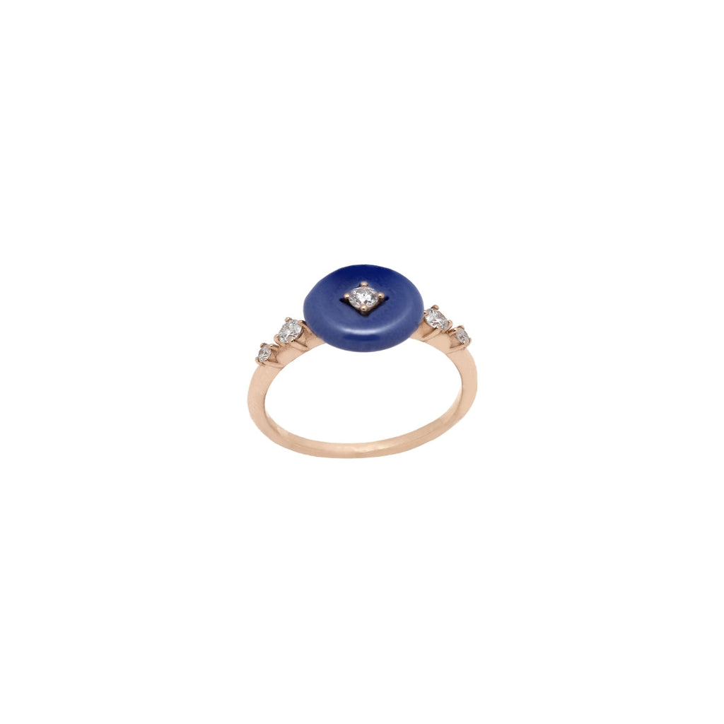 Griff 18k Gold Blue Stone Ring | Boom & Mellow