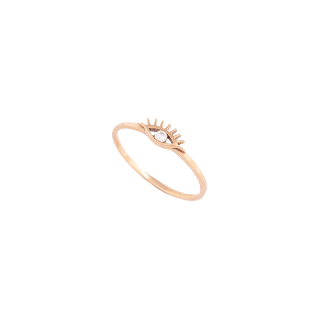 Griff 18k Gold Eye with Lashes Ring | Boom & Mellow